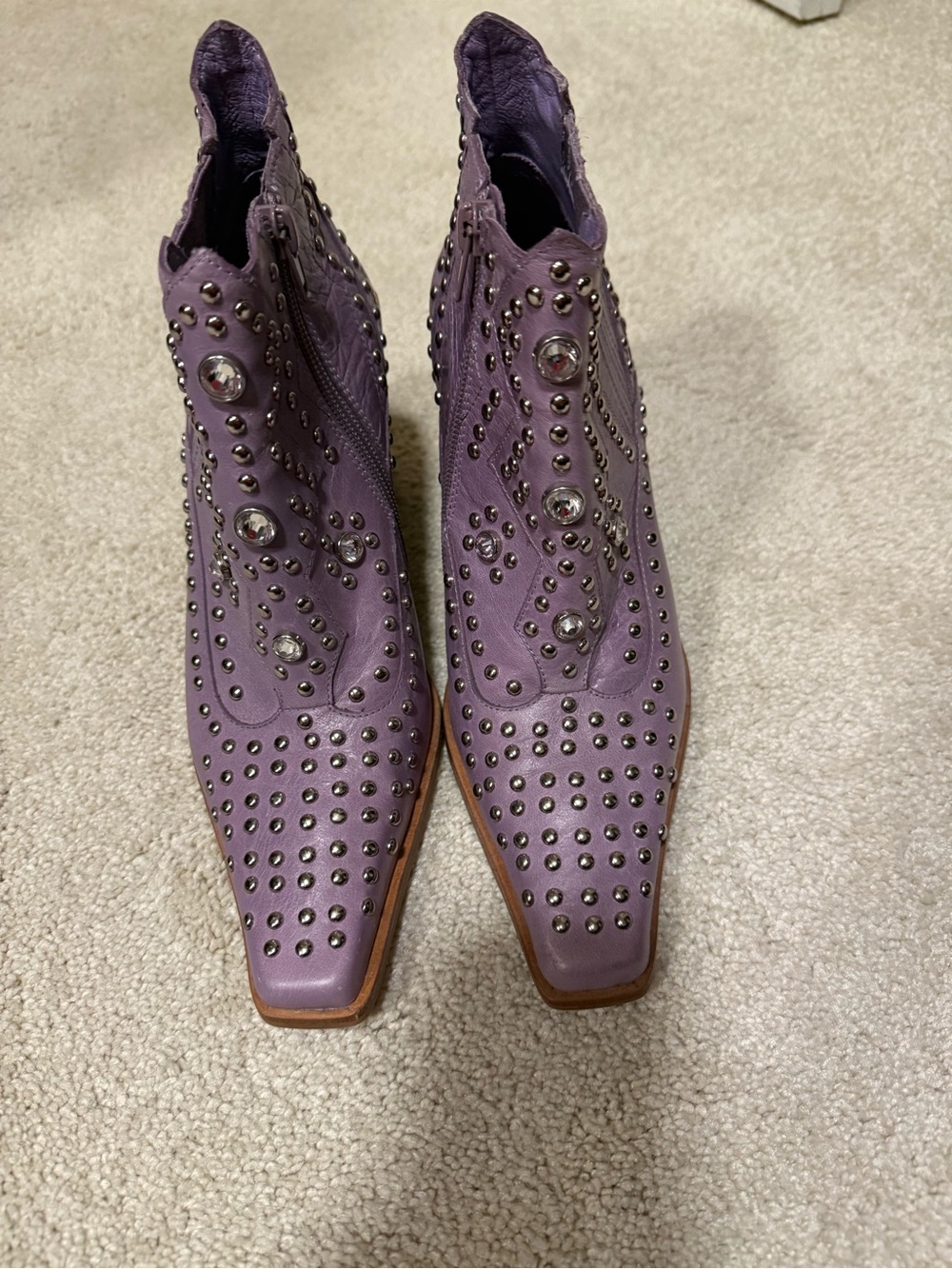 Jeffrey Campbell Lavender Studded Ankle Booties